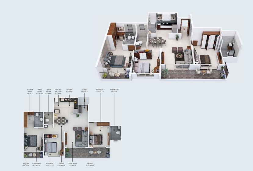 2 BHK Floor Plan