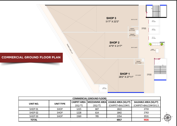 1 BHK Floor Plan