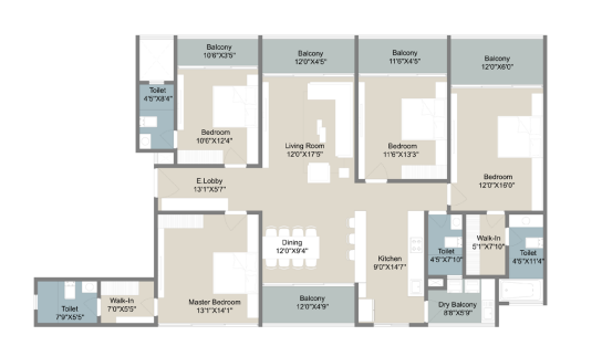 2 BHK Floor Plan