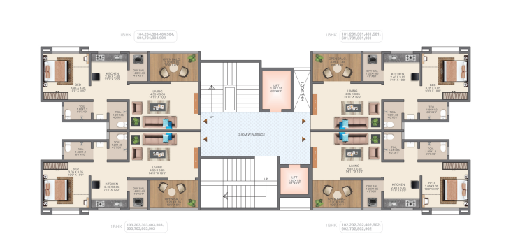 1 BHK Floor Plan