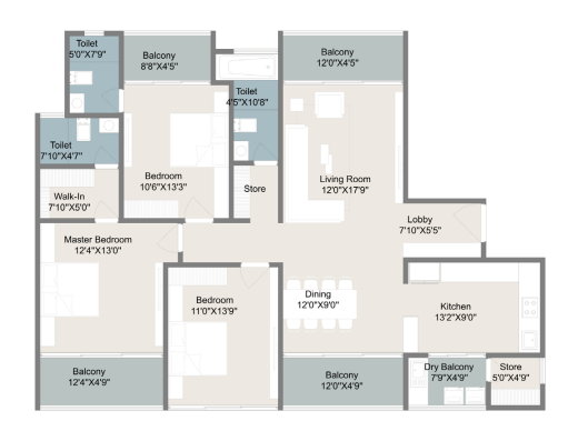 1 BHK Floor Plan