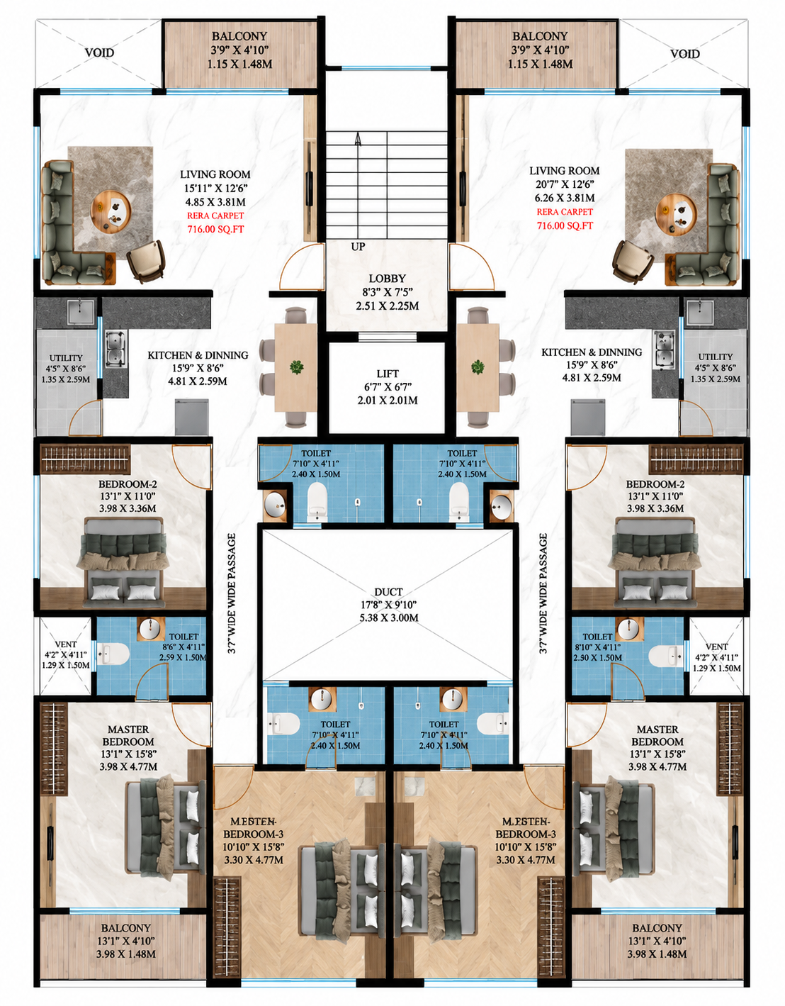 2 BHK Floor Plan